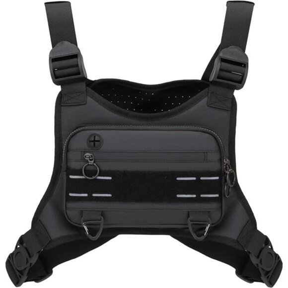 Sports Chest Bag For Men, Water Resistant Lightweight Front Running Vest Bag - Picture 1 of 7